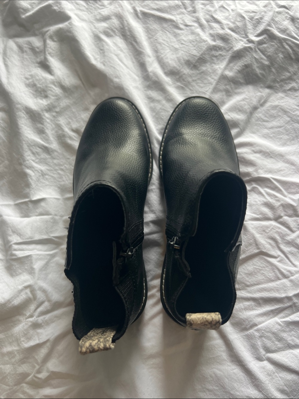 Classic Black Slip-On Leather Booties